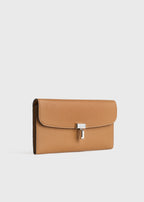 T-lock grained-leather wallet tan