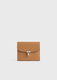 T-lock grained-leather cardholder tan