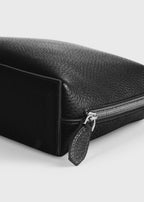 Medium grained-leather day pouch black