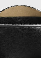 Medium grained-leather day pouch black