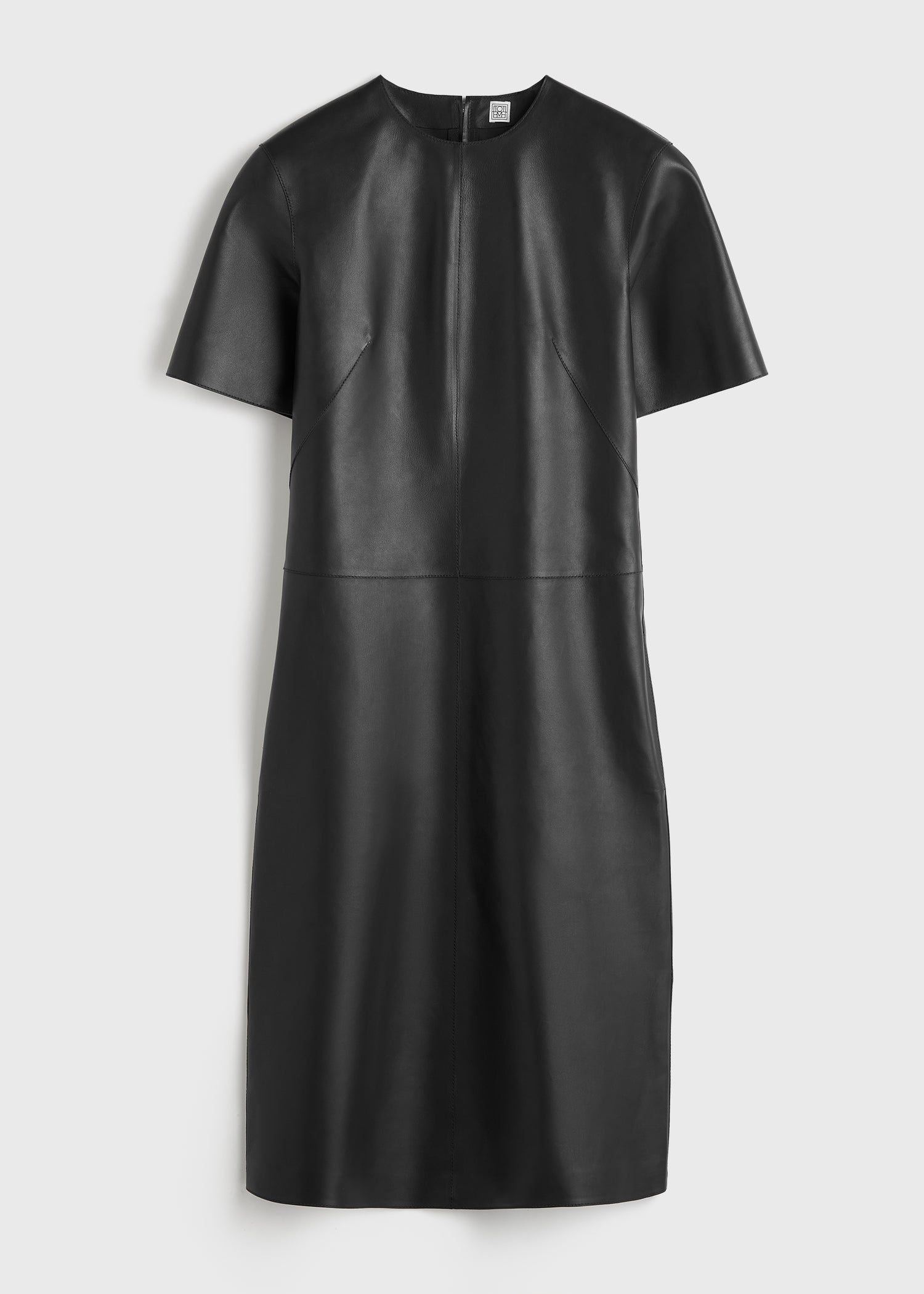 Leather tee dress black