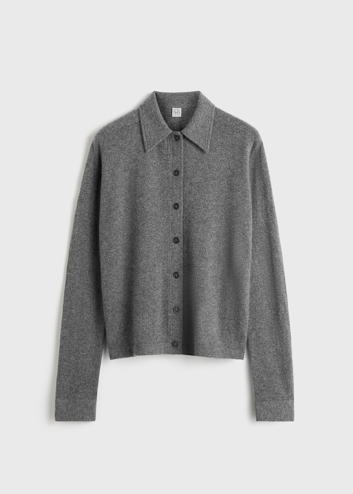 Raglan-sleeve cashmere cardigan dark grey