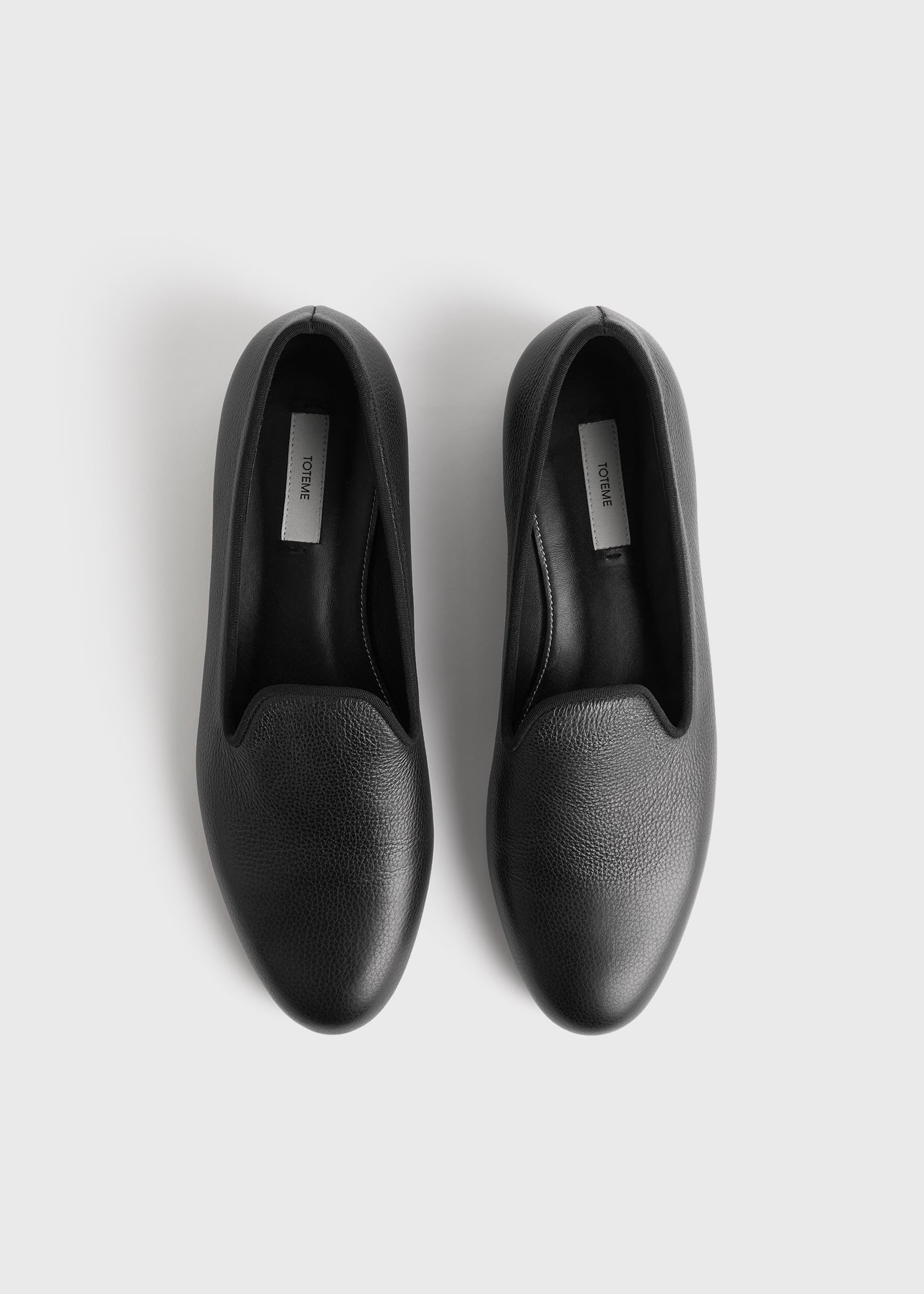 Grained-leather loafers black