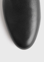 Grained-leather loafers black