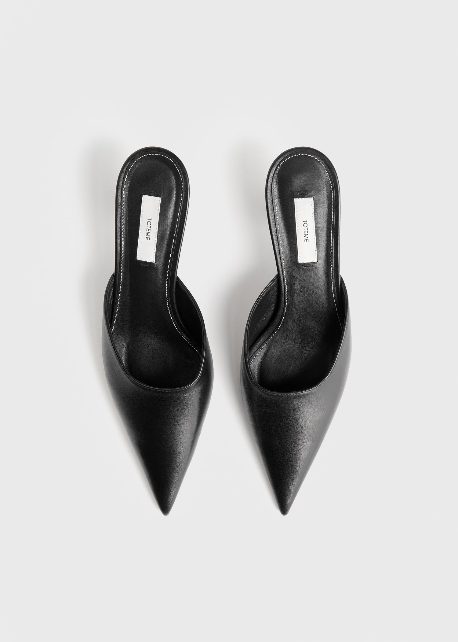 Sharp nappa mules black