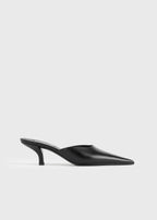 Sharp nappa mules black