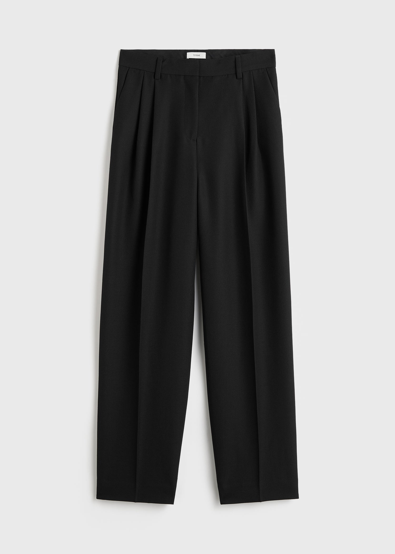 Double-pleat tailored trousers black petite