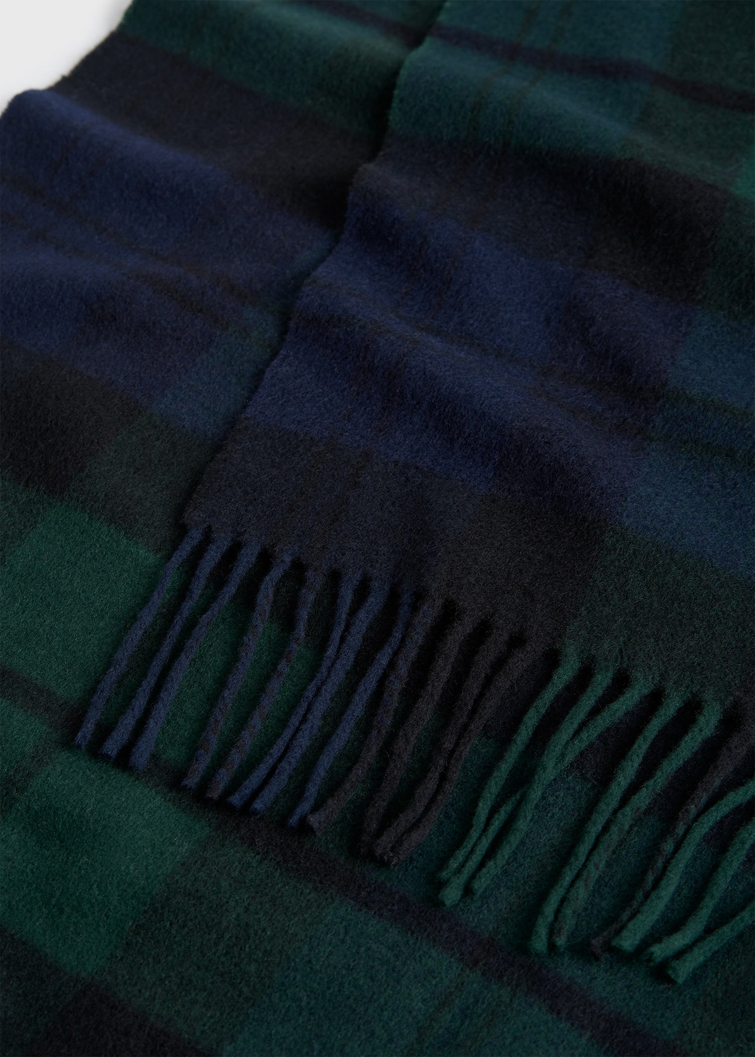 Checked cashmere scarf midnight/green