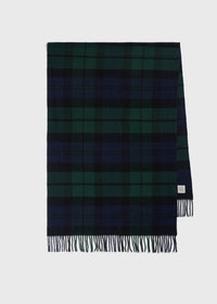 Checked cashmere scarf midnight/green