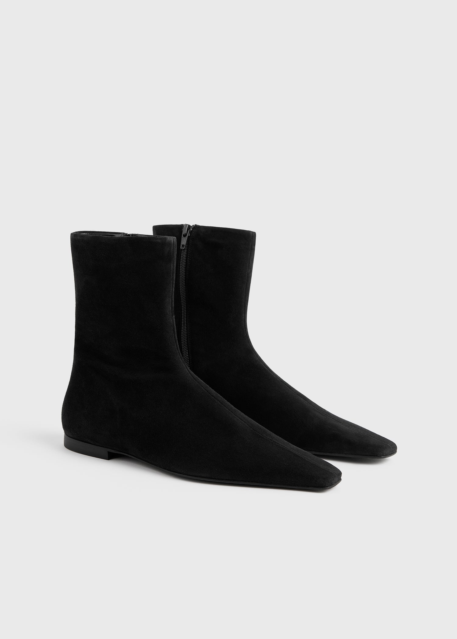 Zipped suede chelsea boots black
