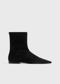 Zipped suede chelsea boots black