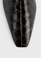 Zipped croco-embossed chelsea boots dark brown