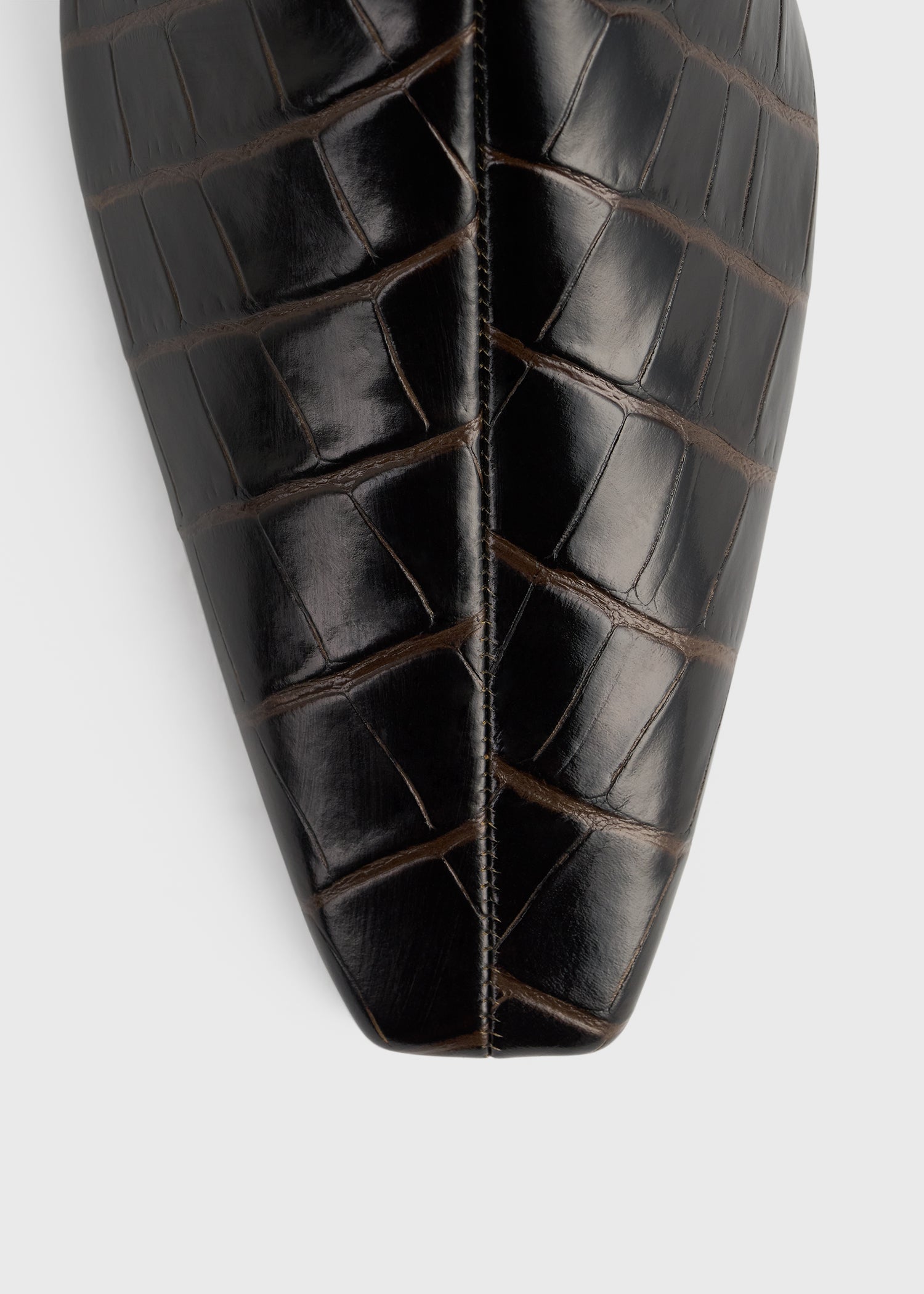 Zipped croco-embossed chelsea boots dark brown