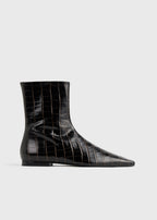 Zipped croco-embossed chelsea boots dark brown
