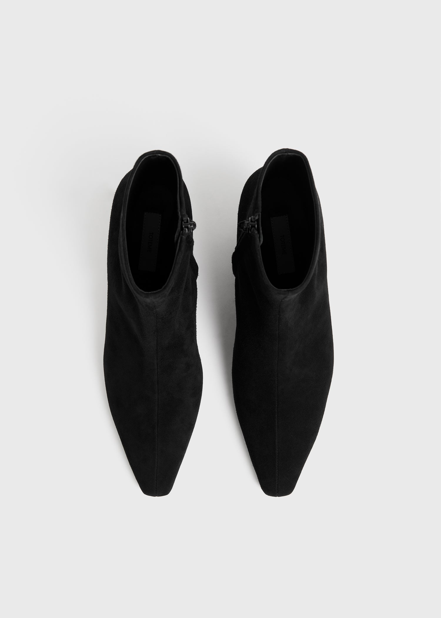 Slim suede ankle boots black