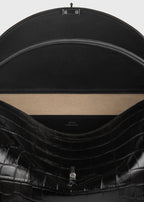 T-lock croco-embossed top handle black