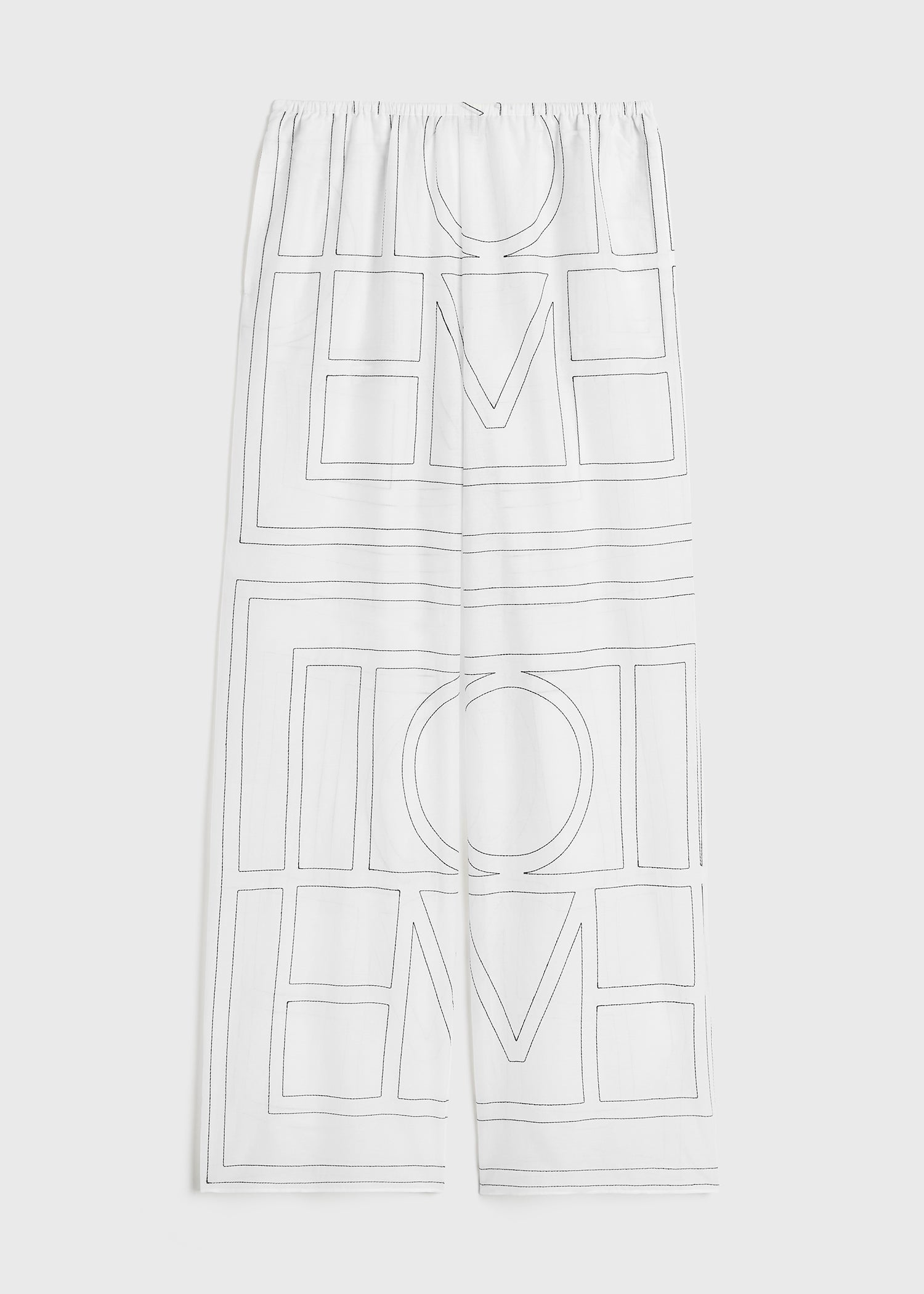 Monogram cotton-blend pj bottoms white/black