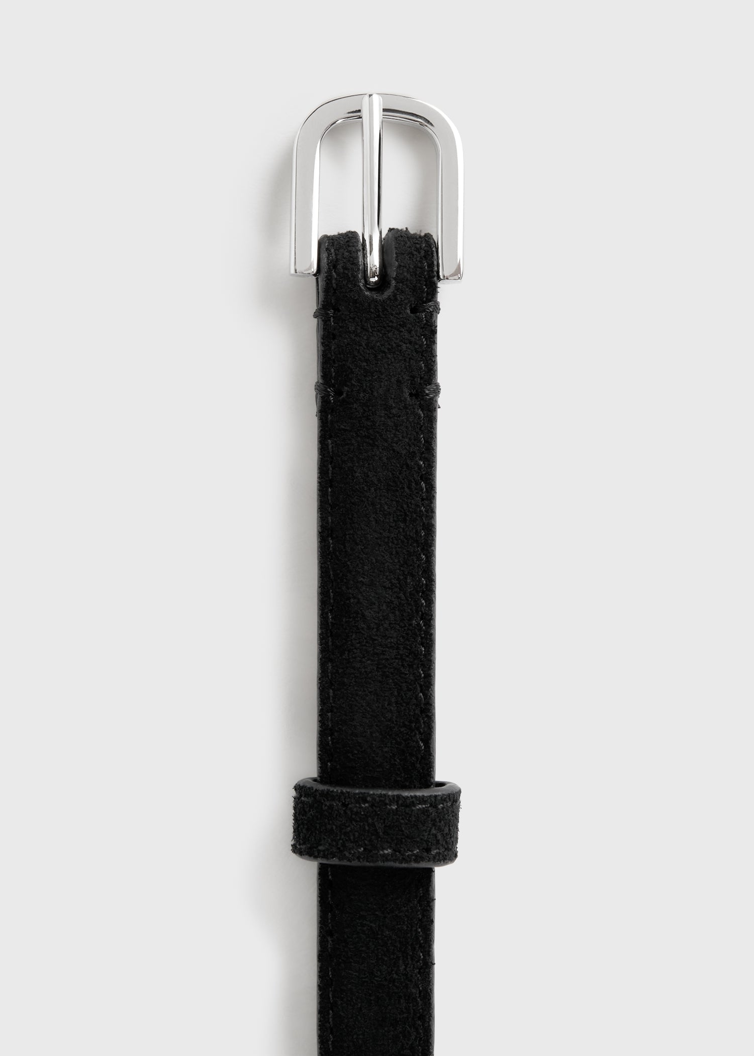 Thin suede belt black