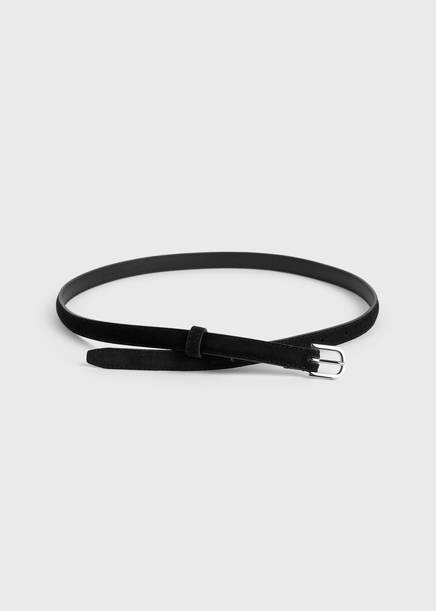 Thin suede belt black