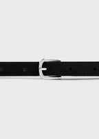Thin suede belt black