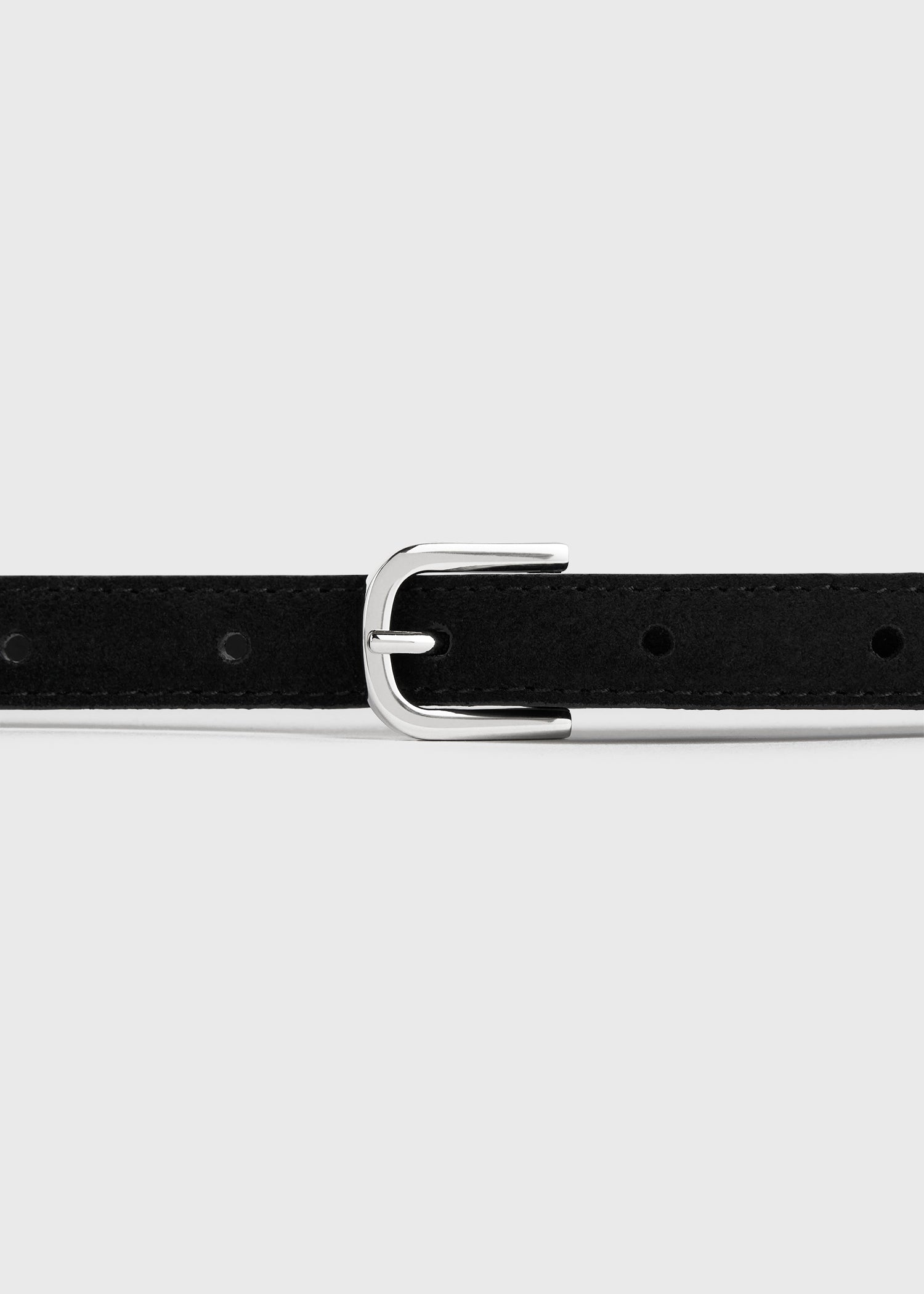 Thin suede belt black
