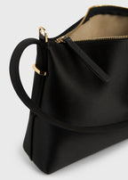 Bevel satin wristlet black