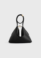 Bevel satin wristlet black