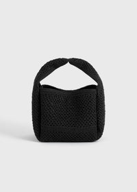Petite crochet bucket bag black