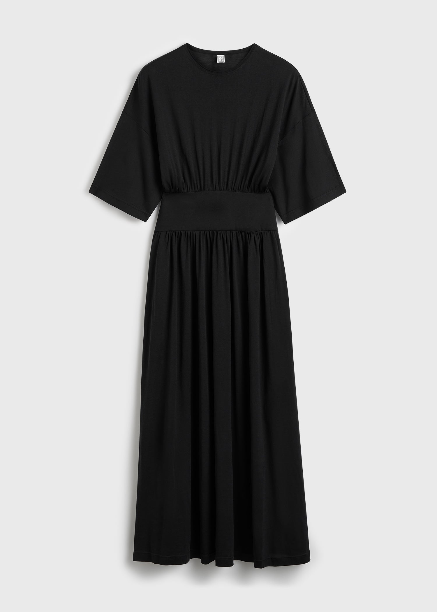 Cotton silk tee dress black