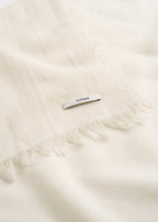 Light wool blanket scarf off-white