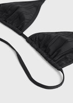 Monogram pointelle bikini top black