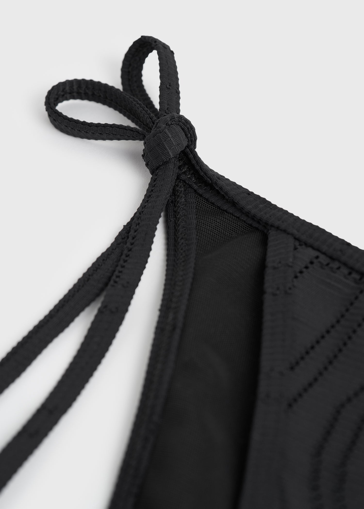 Monogram pointelle bikini bottoms black