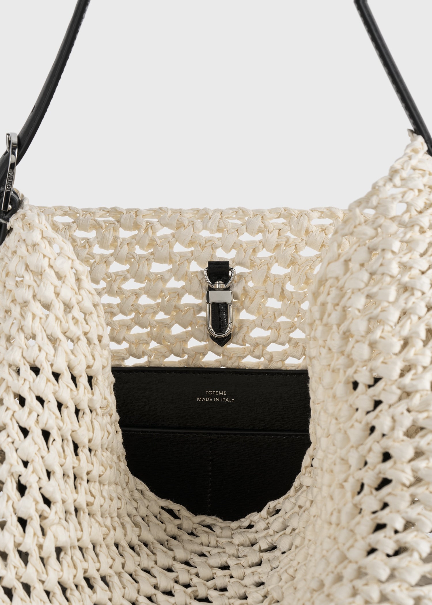 Belted paper tote ecru/vanilla
