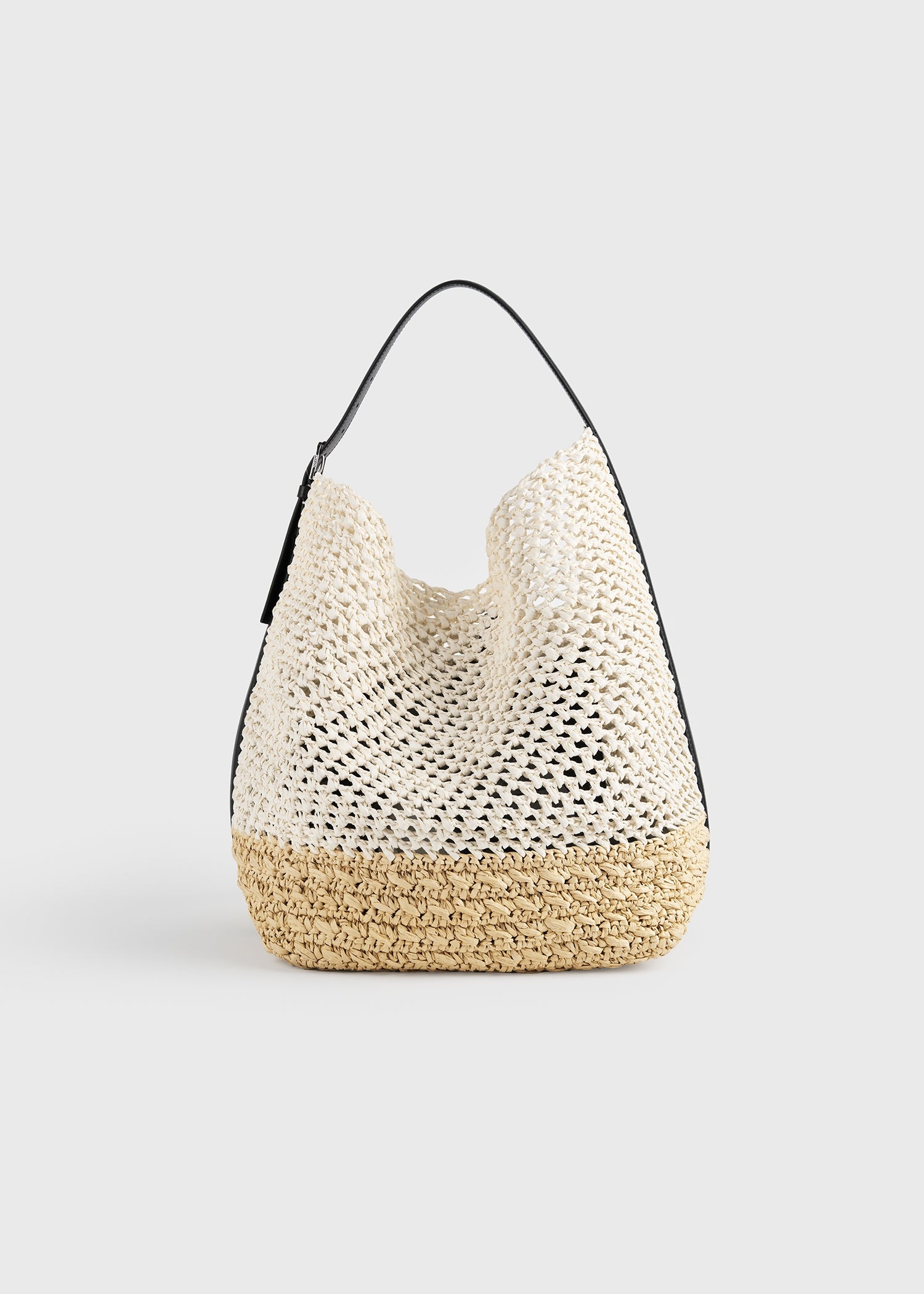 Belted paper tote ecru/vanilla