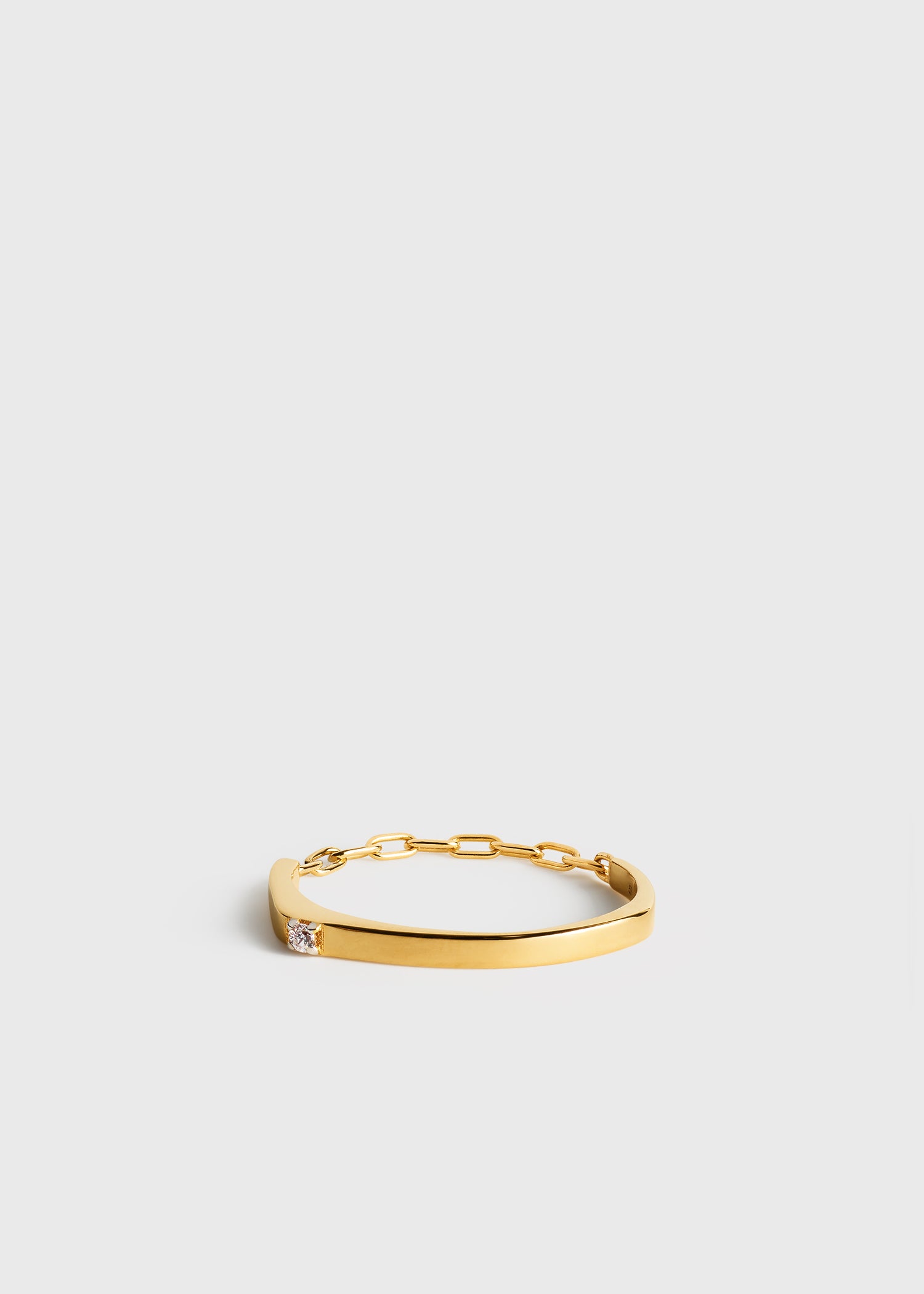 Diamond chain ring 18kt gold