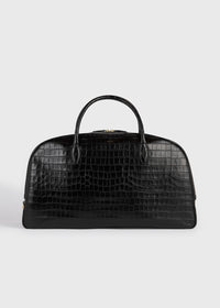 Croco-embossed traveler black