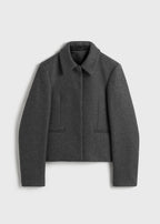Shearling collar jacket mid grey