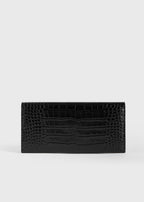 T-lock croco-embossed wallet black
