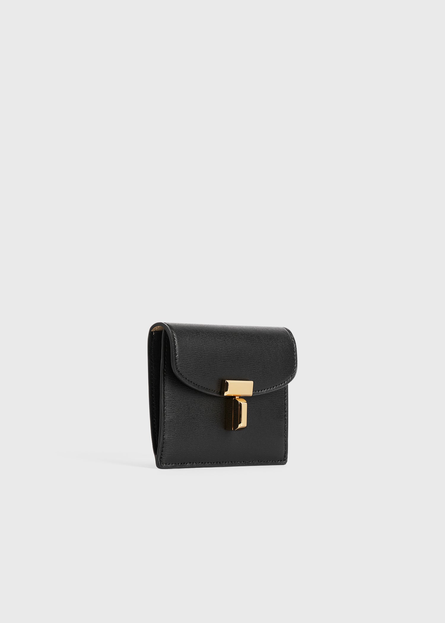 T-lock leather cardholder black