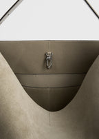 Belted suede tote desert