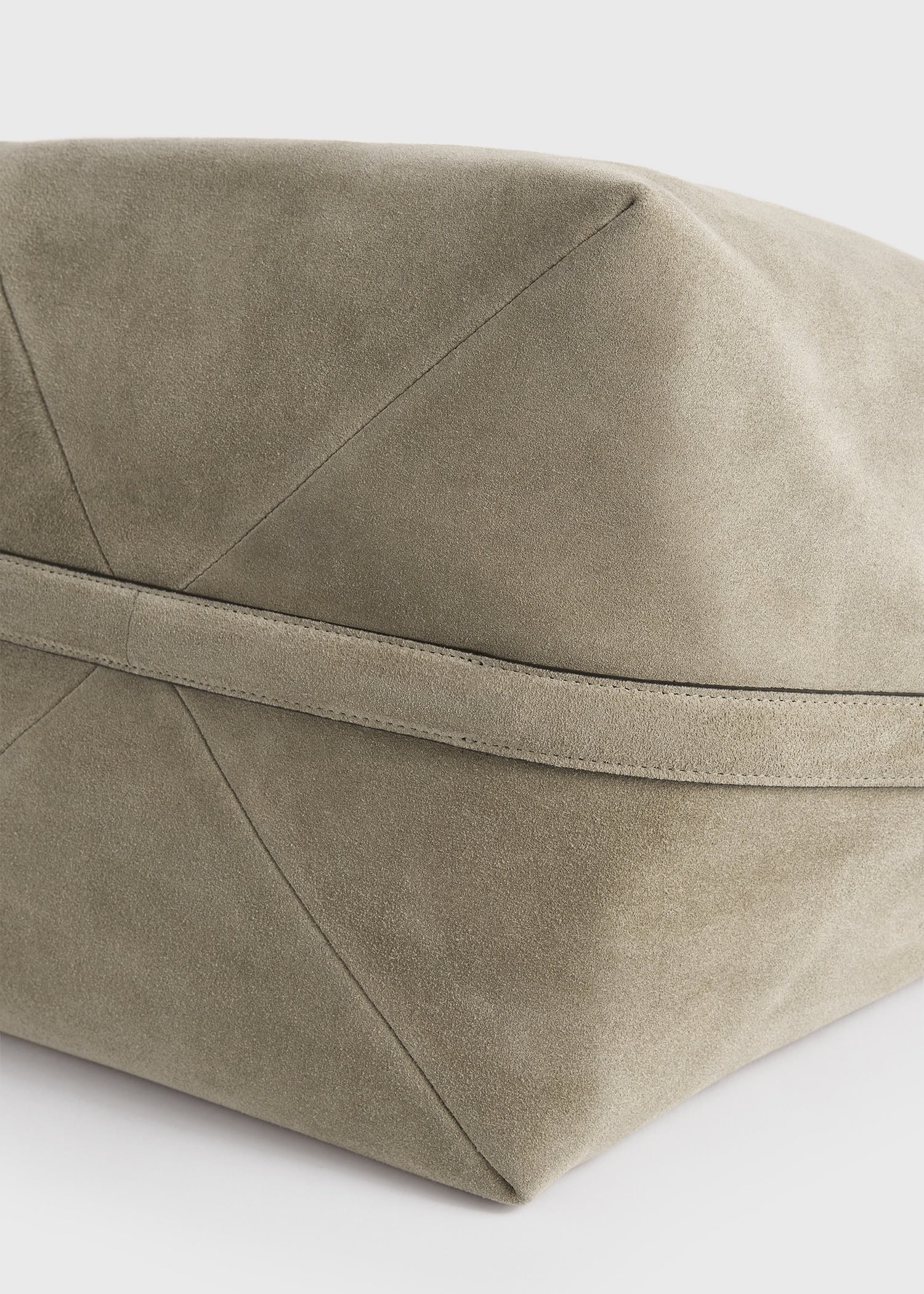 Belted suede tote desert