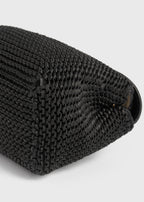 T-lock woven-leather clutch black