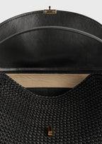 T-lock woven-leather top handle black