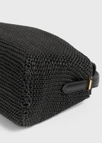 T-lock woven-leather top handle black