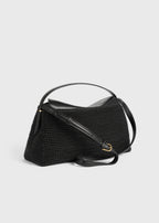 T-lock woven-leather top handle black