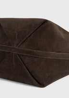 Belted suede tote brown