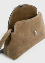 T-lock suede clutch tobacco