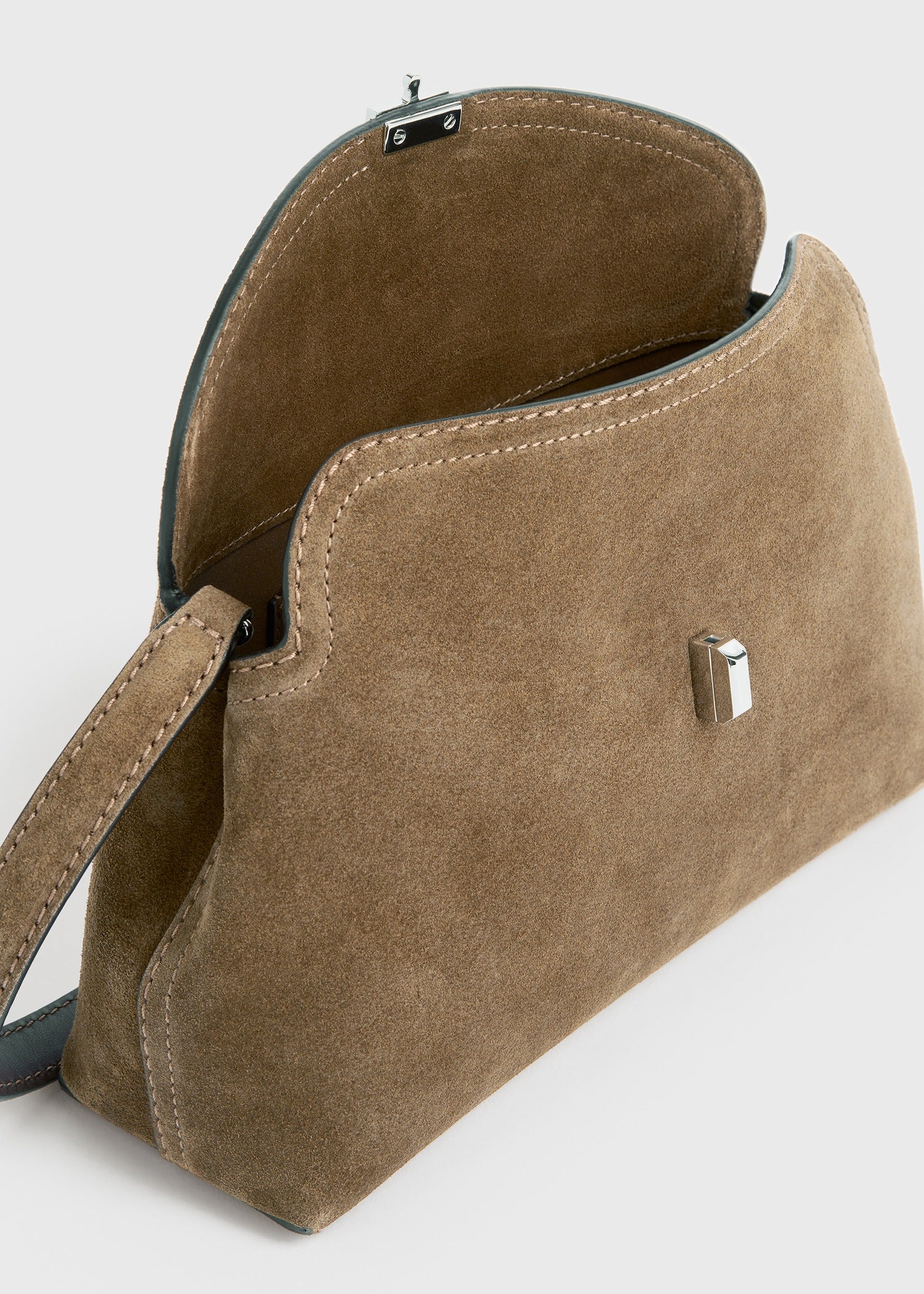 T-lock suede clutch tobacco