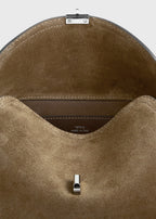 T-lock suede clutch tobacco