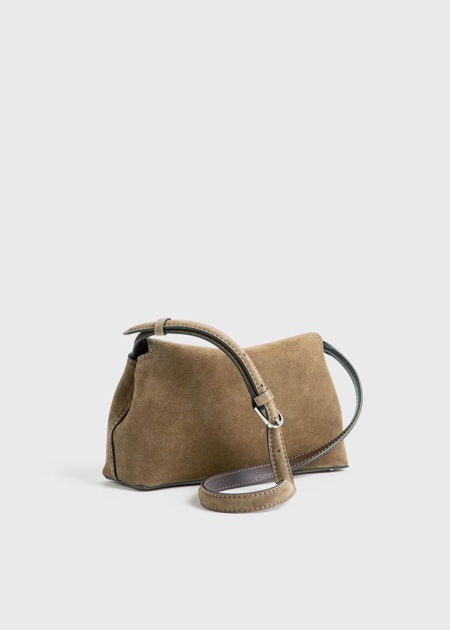 T-lock suede clutch tobacco